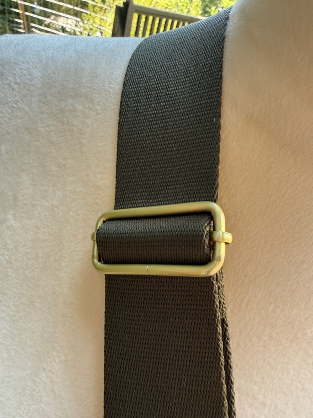 Canvelle Boxy Crossbody Tote: small, color: olive. MASHINE WASHABLE - Picture 6 of 12